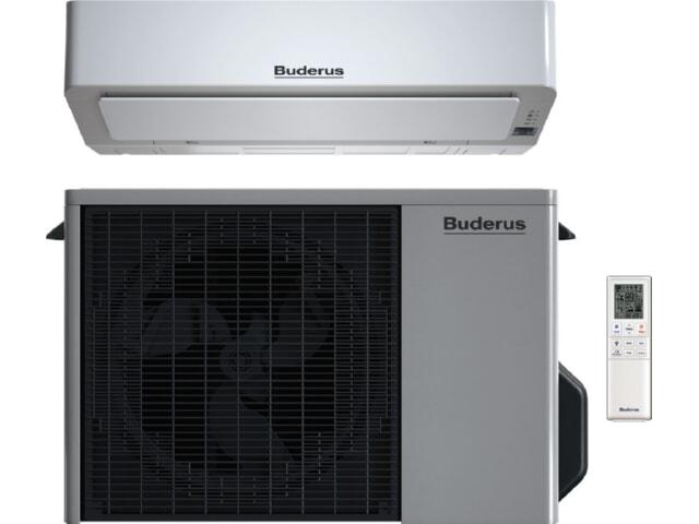 Buderus Logacool AC166i, Klimaanlage mit Außengerät, Inneneinheit und Fernbedienung