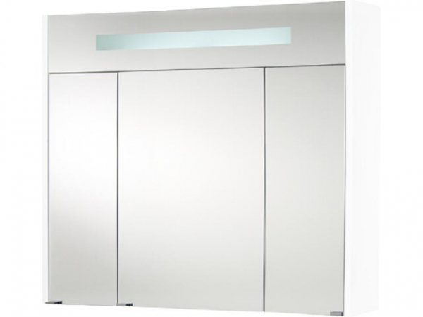 Spiegelschrank m. bel. Blende weiß matt, 3 Türen 850x750x188mm
