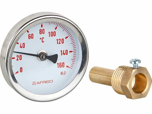 AFRISO Bimetall-Thermometer Solar BiTh 63 0/160°C 45mm 1/2 AX Kl