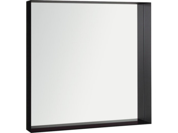 Spiegel Viskan mit schwarzem Rahmen und Glasablage, 800x800mm