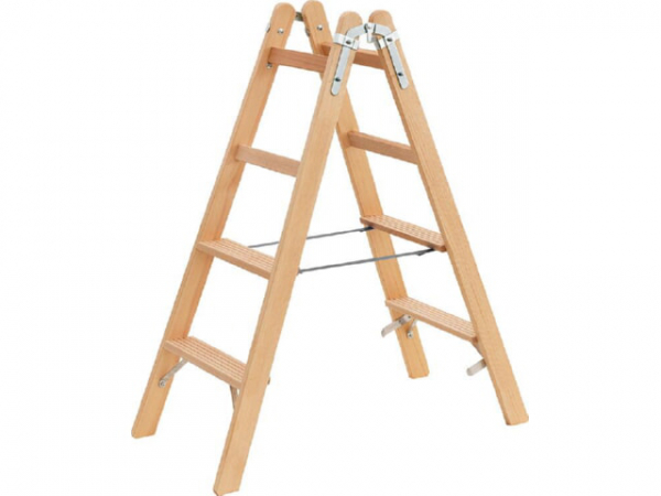 Stufen-Doppelleiter Siedra Holz, 2x4 Stufen, HSL24