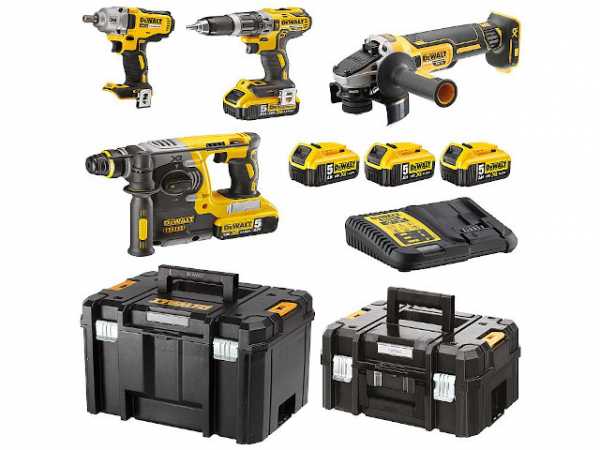 Akku-Set DeWALT 4-teilig 18V DCK428P3T-QW mit 3 x 5,0 Ah Akkus und Ladegerät