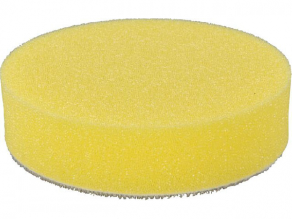 Mittelporiger Polierschwamm mit Klettaufnahme, gelb, Ø 80 mm