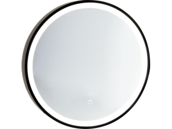LED-Spiegel Aulielva m. Touch-Schalter, m. schwarzem Rahmen, Front/ Hintergrundbeleuchtung, Ø 600mm