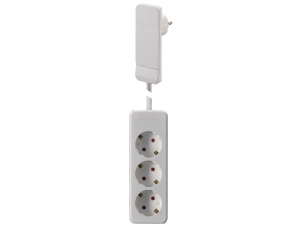 SMART PLUG Flachstecker, 3-fach Steckdosenleiste, 1,6m Kabel, platzsparend, weiß, 933.015