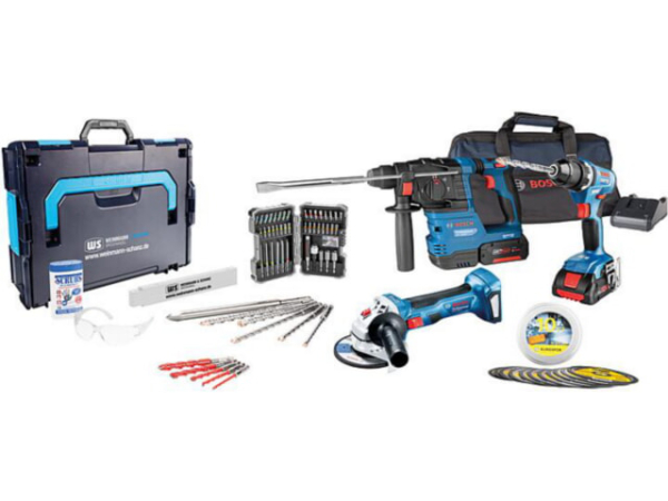 Akku-Set Bosch 18 V 3-teilig inkl. WS L-Boxx 136 mit Zubehör und Transporttasche