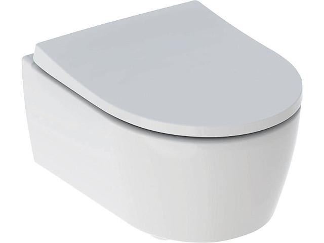 CombiPack Geberit Icon Softclose, Wand- weiß, spülrandlos WC-Sitz Tiefspül-WC, XS QuickRelease