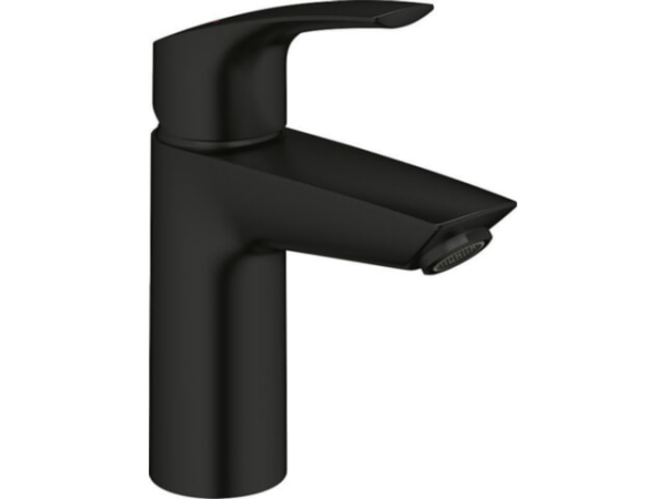 Waschtischmischer Grohe Eurosmart S-Size mit Push-Open Ablaufgarnitur, Ausladung 109 mm, matte black