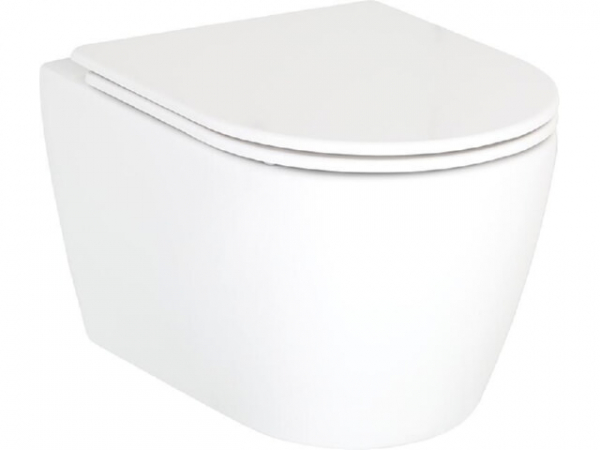 Wand-Tiefspül-WC AIMERA Compact spülrandlos BxHxT: 355x330x485 mm Keramik weiß