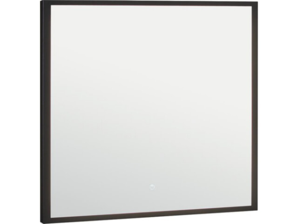 LED-Spiegel Oselva m. Touch-Schalter, m. schwarzem Rahmen, 800x800mm