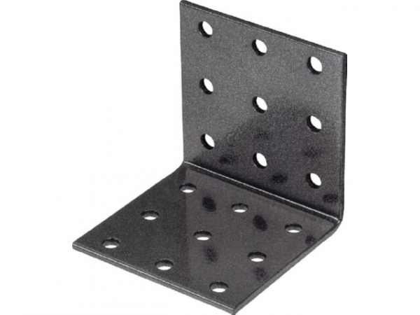 Lochplattenwinkel DURAVIS 60 x 60 x 60 mm, Material: Stahl, sendzimirverzinkt, Oberfläche: schwarz-diamant