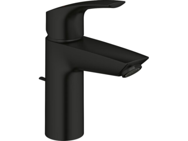 Waschtischmischer Grohe Eurosmart S-Size mit Ablaufgarnitur, Ausladung 109 mm, matte black