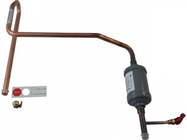 WOLF 207128099 Verrohrung Flüssigkeitsleitung D10 mitFiltertrockner und Schraderventil (Schauglas entfallen), ersetzt Art.-Nr. 2071280