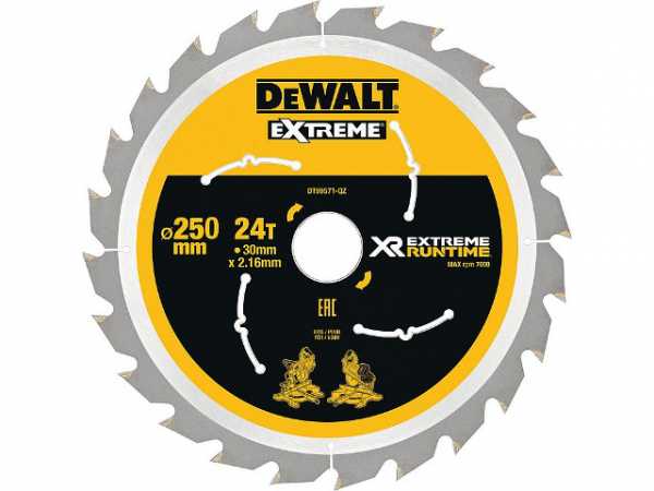 Kreissägeblatt DeWalt, DT99571 XR Extreme Runtime 24Z 250/30mm