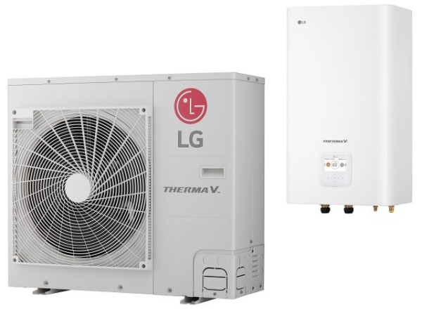 LG Therma V Split-Wärmepumpen Set Hydro Box 9 kW Außen- und Inneneinheit zum Heizen und Kühlen