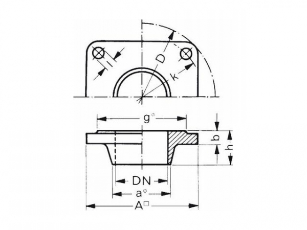 Flansch 32x38 vierk 110