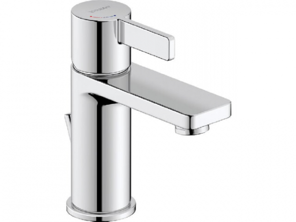 Waschtischmischer Duravit D-Neo S mit Abl.garn., Mittelstellung kalt, Ausladung 94 mm, chrom