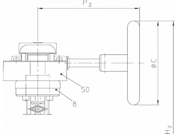 ARI-GESA-22013,DN300,PN16,EN-JS1030 Schneckenradgetr.,Scheibe Edelstahl,EPDM