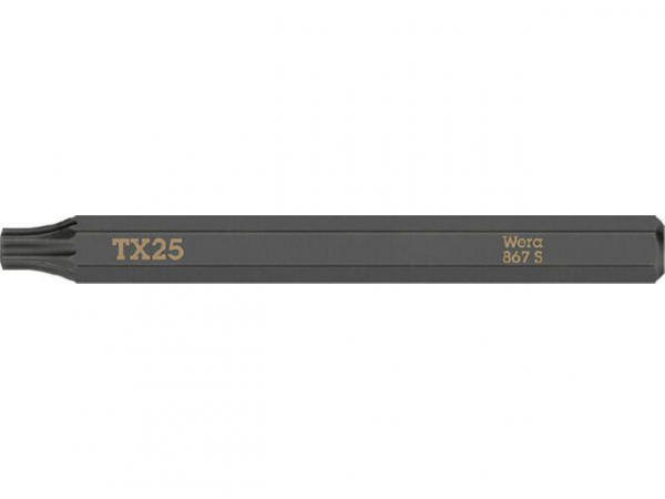 Schlagschraubendreher-Bit WERA TORX T25x70mm, 1/4' Sechskantantrieb