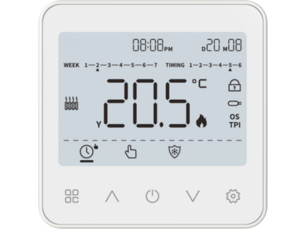 Stuhl Raumthermostat Typ SRTE-R 615 H/A - mit Wochenzeitschaltuhr, 230 V AC, inkl. externer Temperaturfühler FK131/2