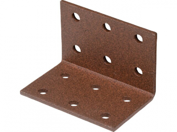 Lochplattenwinkel DURAVIS 40 x 40 x 60 mm, Material: Stahl, sendzimirverzinkt, Oberfläche: rostbraun