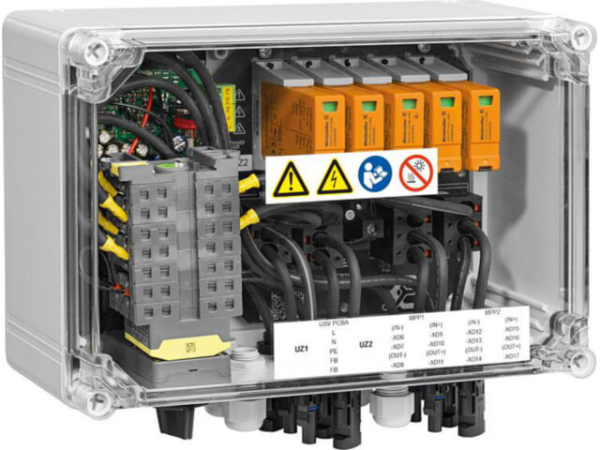 Generatoranschlusskasten mit Feuerwehrschalter für 2 MPP-Tracker, Typ I / II, Fernabschalter, WM4C