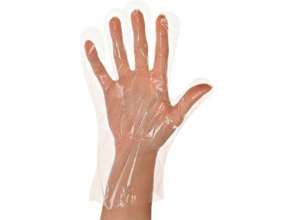 HDPE-Handschuhe Polyclassic Strong, transparent, Gr. 9/L | geblockt gehämmert, Beutel