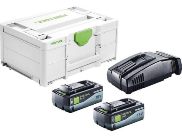 Akku-Set Festool SYS 18V 2x8,0/SCA16 mit 2x 8 Ah Akkus und Ladegerät mit Transportkoffer