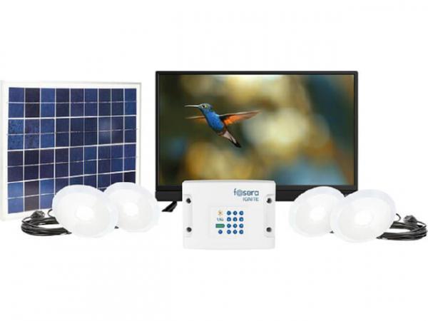 Solar-Akku-Beleuchtungsset Energiespeicher + 4x Lampen IGNITE 150 + 24' TV