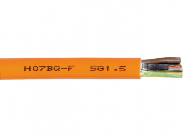 Schwere Gummischlauchleitung H07BQ-F 5 G x 4 mm² orange, Trommel 100m