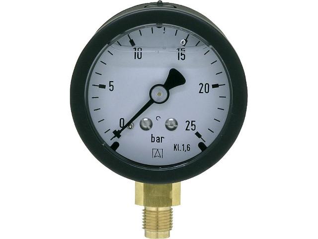 Öldruckmanometer ohne Glyzerin- dämpfung 0-25bar 63 mm 1/4 unten