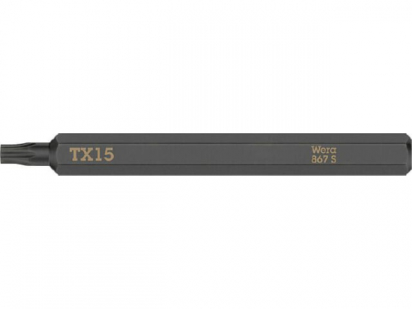 Schlagschraubendreher-Bit WERA TORX T15x70mm, 1/4' Sechskantantrieb