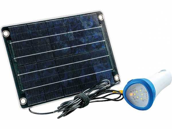 Solar-Akku-Beleuchtungsset Energiespeicher + Taschenlampe Mobile One blau