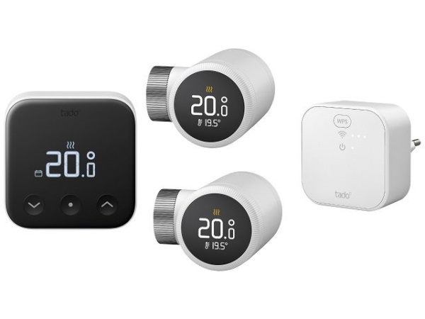 Panasonic tado° Multi-Room Starter Kit X inkl. Smartes Thermostat X, 2x Smartes Heizkörper-Thermostat X, Bridge X