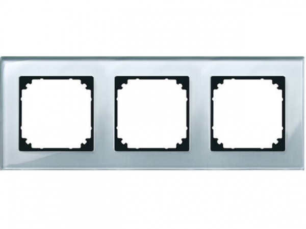 M-Plan, Echtglasrahmen Diamantsilber Merten, 3-Fach